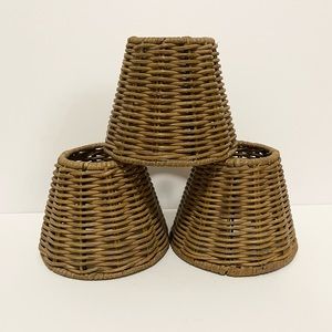 3 wicker lamp shades